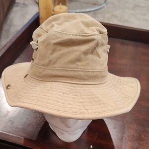 Men's Tan Cotton Boonie Hat - Casual Sun Bucket Hat